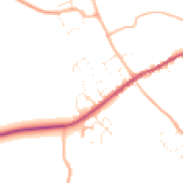 Daytime road noise heatmap for GL7 4FX