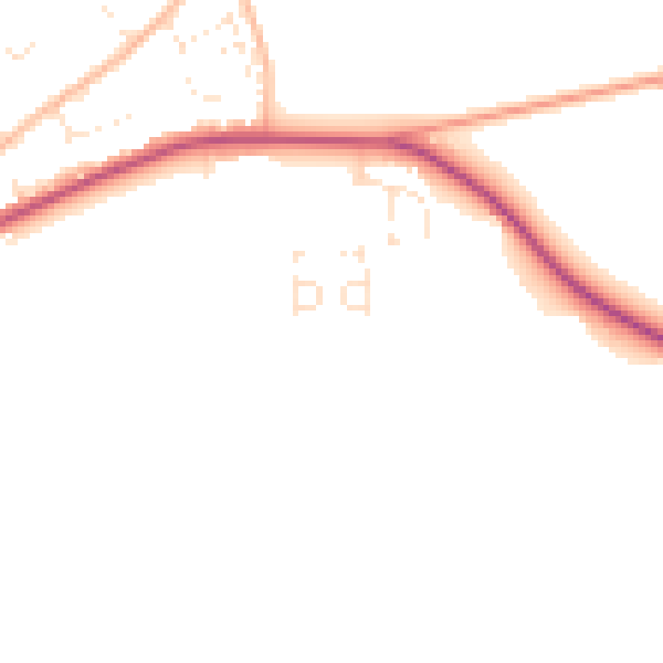 Daytime road noise heatmap for GL7 4GJ