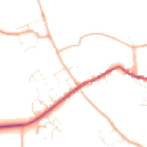 Daytime road noise heatmap for GL7 4HT