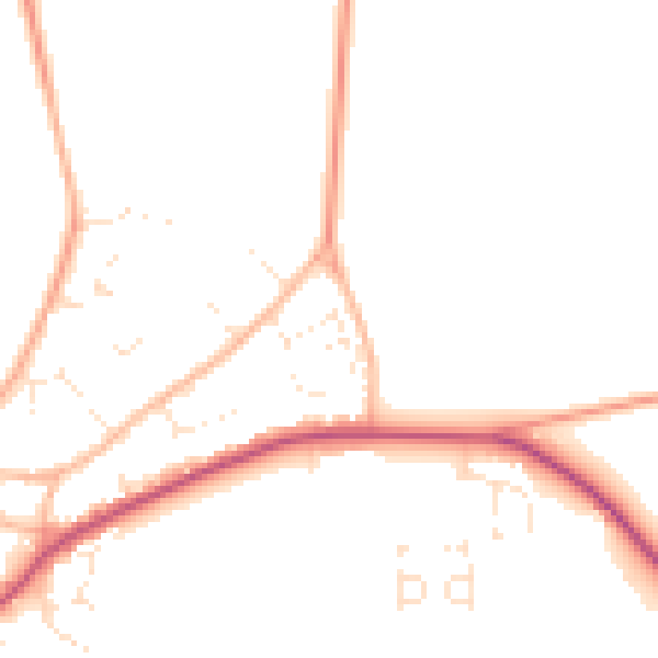 Daytime road noise heatmap for GL7 4LB