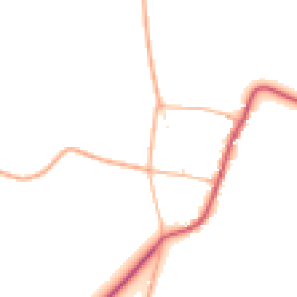 Daytime road noise heatmap for GL7 5EH