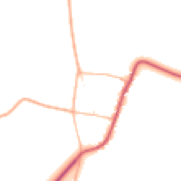 Daytime road noise heatmap for GL7 5EJ