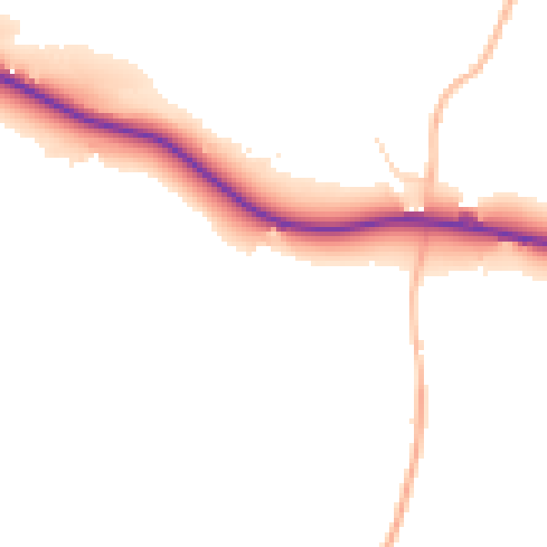 Daytime road noise heatmap for GL7 5RR