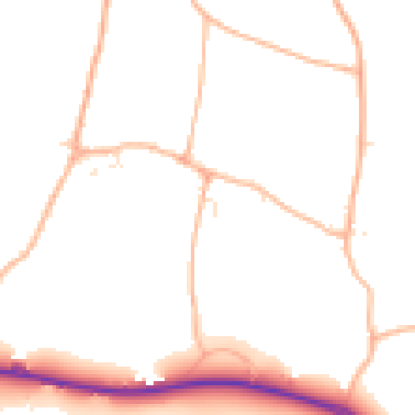 Daytime road noise heatmap for GL7 5SD