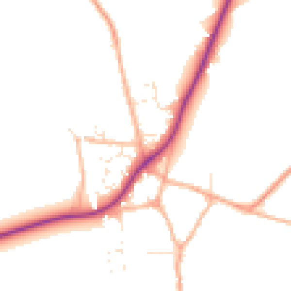 Daytime road noise heatmap for GL7 6AQ