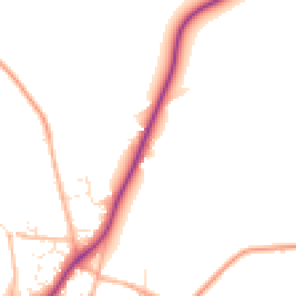 Daytime road noise heatmap for GL7 6BS