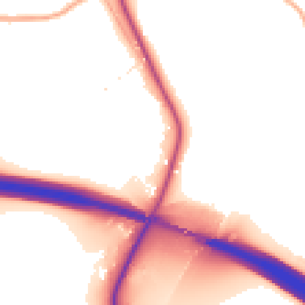 Daytime road noise heatmap for GL7 7BH