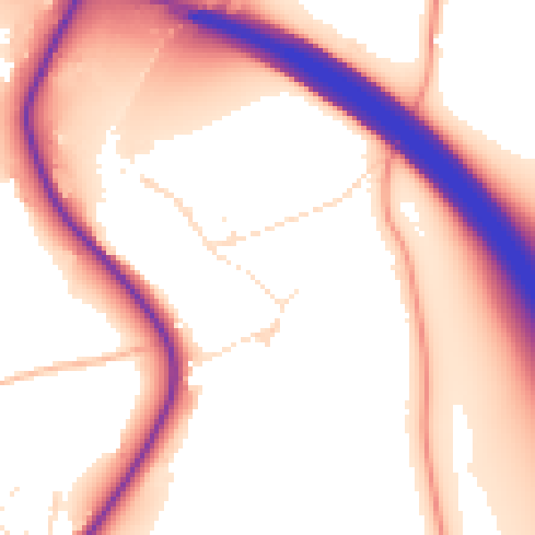 Daytime road noise heatmap for GL7 7DJ