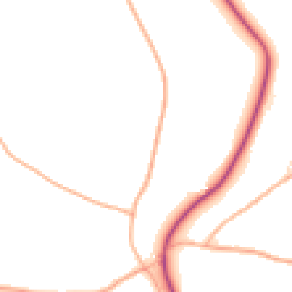 Daytime road noise heatmap for GL7 7DY