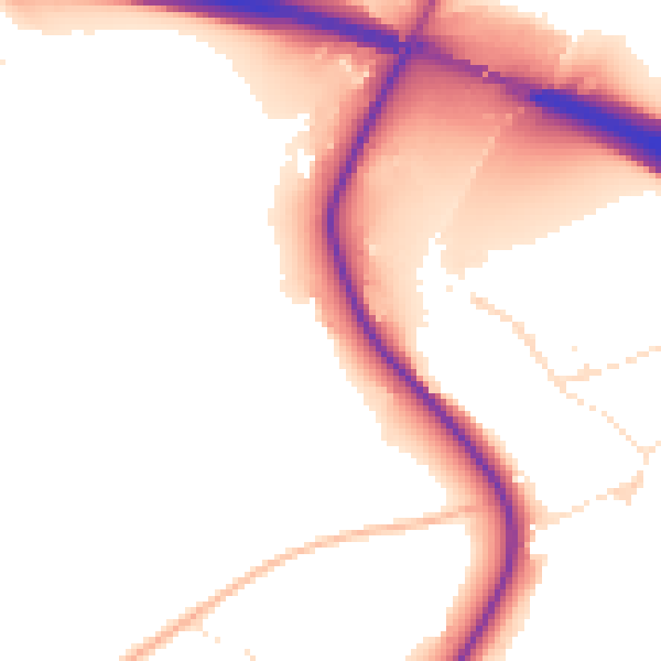 Daytime road noise heatmap for GL7 7FA