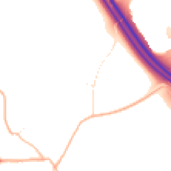 Daytime road noise heatmap for GL7 7HZ