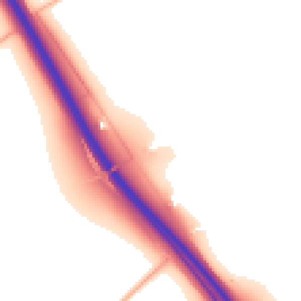 Daytime road noise heatmap for GL7 7JR