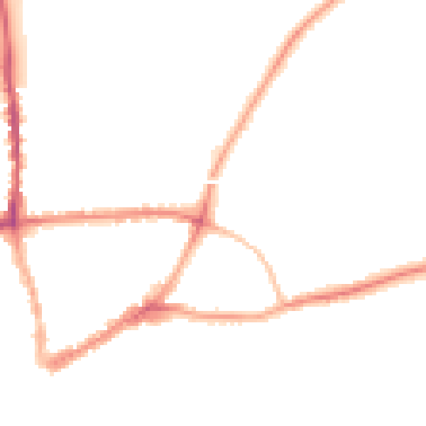Night-time road noise heatmap for GU1 2AL