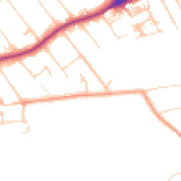 Daytime road noise heatmap for GU1 2HU