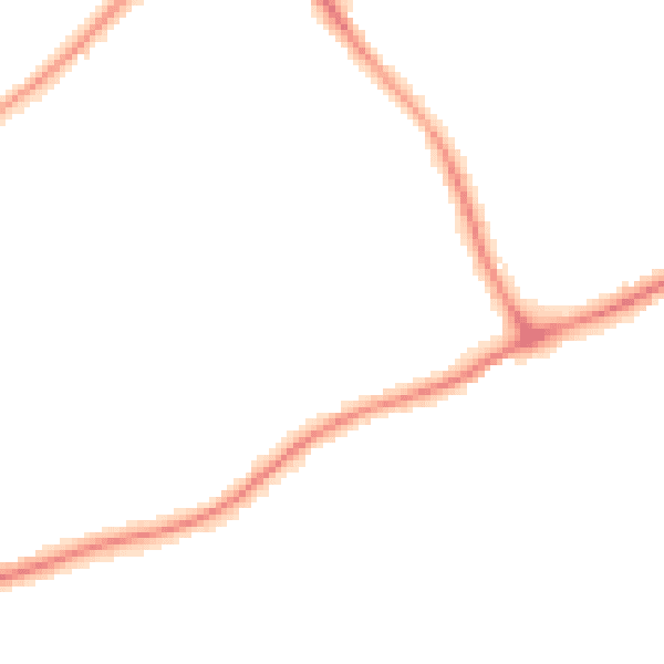 Night-time road noise heatmap for GU1 2JH