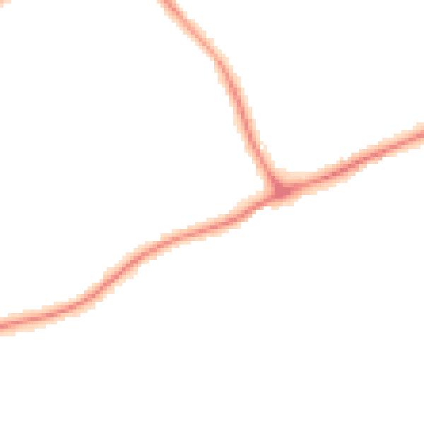 Night-time road noise heatmap for GU1 2JU