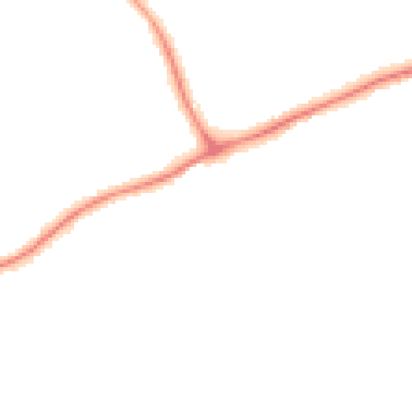 Night-time road noise heatmap for GU1 2LF