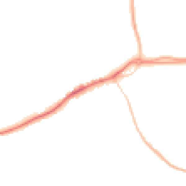 Night-time road noise heatmap for GU1 2RF