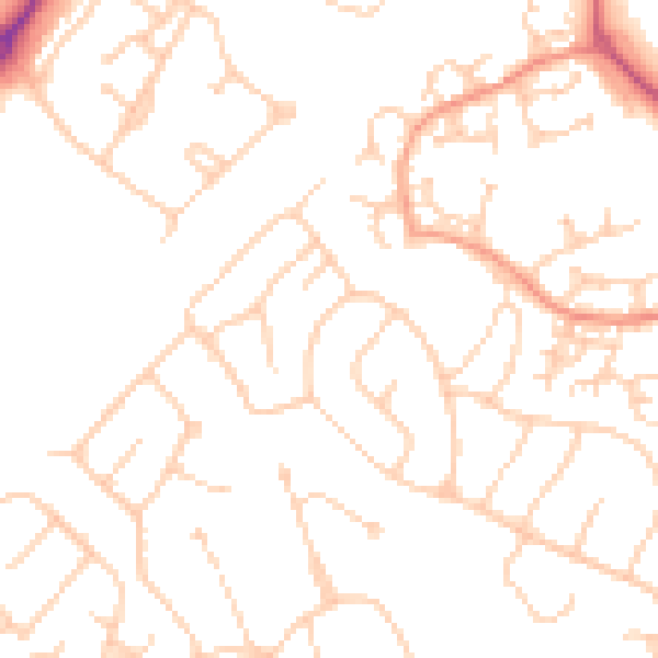 Daytime road noise heatmap for GU1 2UG