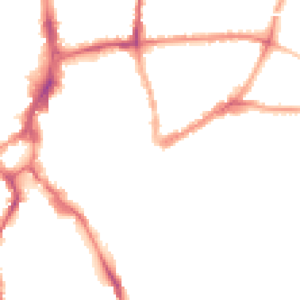 Night-time road noise heatmap for GU1 3AJ