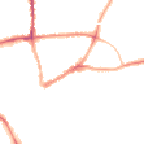 Night-time road noise heatmap for GU1 3JL