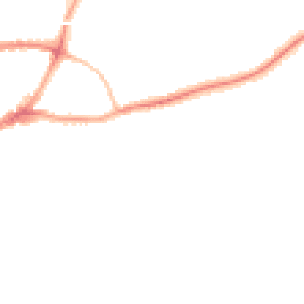 Night-time road noise heatmap for GU1 3JU