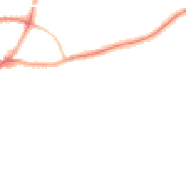 Night-time road noise heatmap for GU1 3JZ