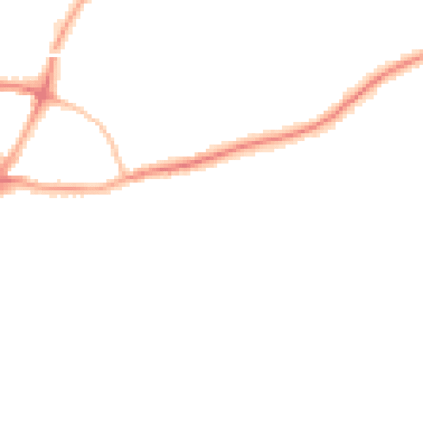 Night-time road noise heatmap for GU1 3LL