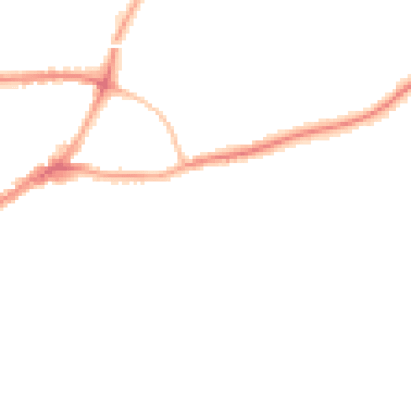 Night-time road noise heatmap for GU1 3LN