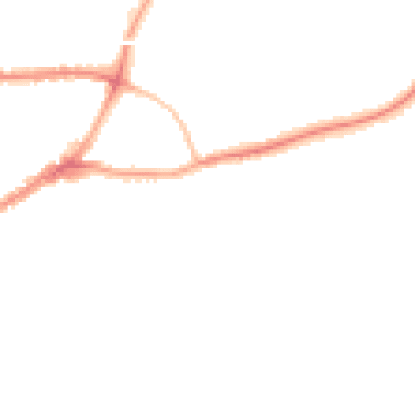 Night-time road noise heatmap for GU1 3LW