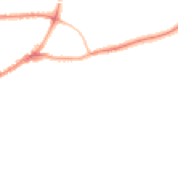 Night-time road noise heatmap for GU1 3LY