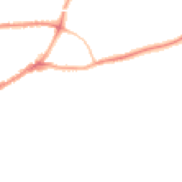 Night-time road noise heatmap for GU1 3NL