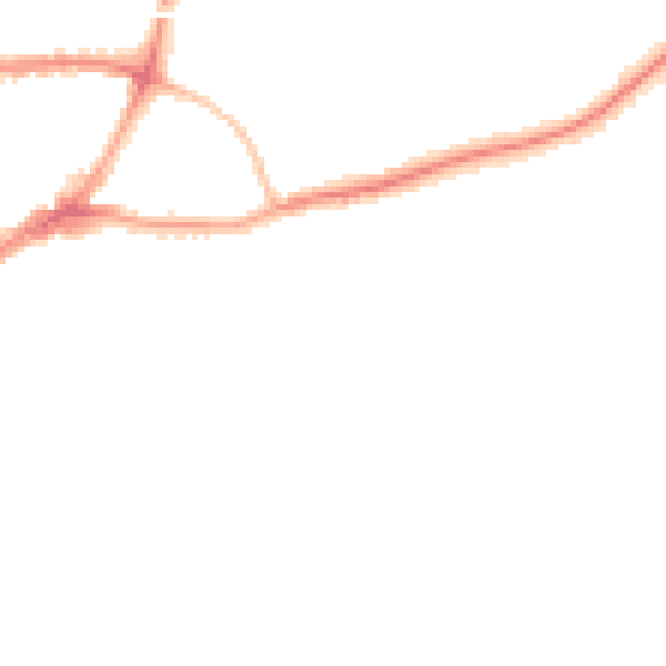 Night-time road noise heatmap for GU1 3NQ