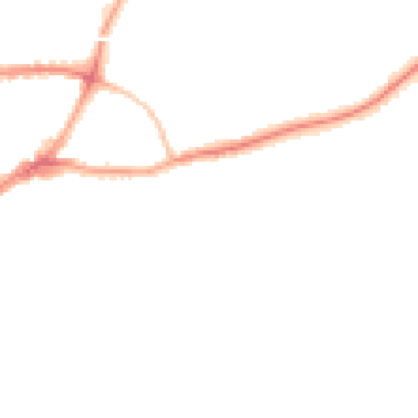 Night-time road noise heatmap for GU1 3NX