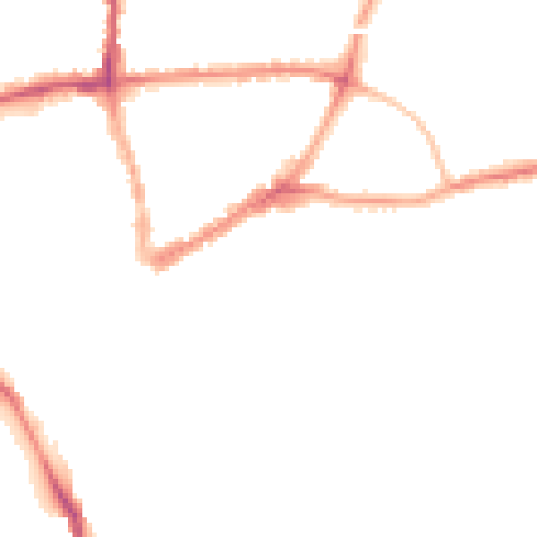 Night-time road noise heatmap for GU1 3RZ