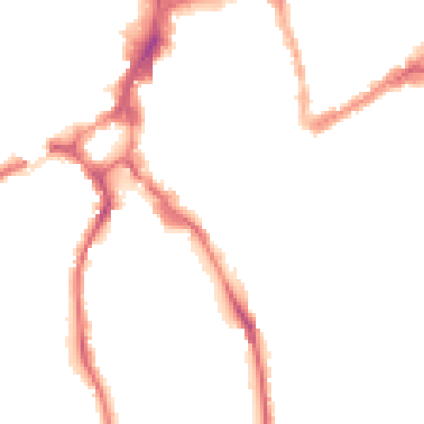 Night-time road noise heatmap for GU1 3UA