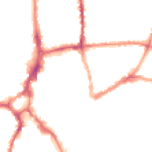 Night-time road noise heatmap for GU1 4AJ