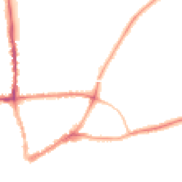 Night-time road noise heatmap for GU1 4EA