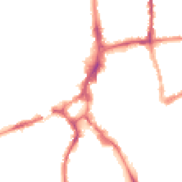 Night-time road noise heatmap for GU1 4YR