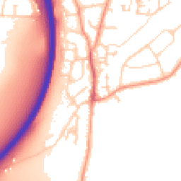 Daytime road noise heatmap for GU10 1AA