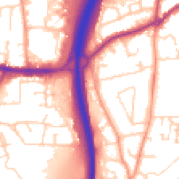 Daytime road noise heatmap for GU10 1AP
