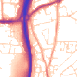 Daytime road noise heatmap for GU10 1AR
