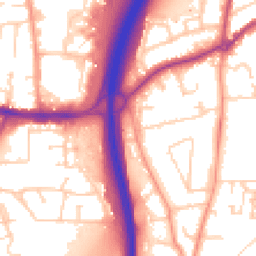 Daytime road noise heatmap for GU10 1AT