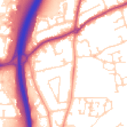 Daytime road noise heatmap for GU10 1AX