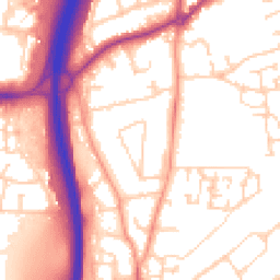 Daytime road noise heatmap for GU10 1BB