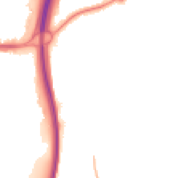 Night-time road noise heatmap for GU10 1BD