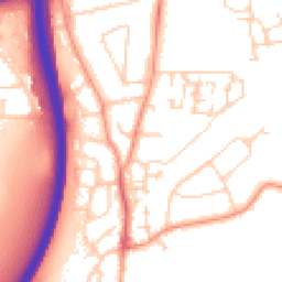 Daytime road noise heatmap for GU10 1BL