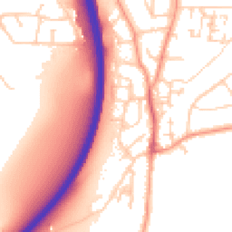 Daytime road noise heatmap for GU10 1BN