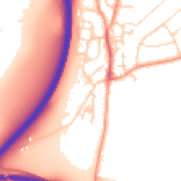 Daytime road noise heatmap for GU10 1DJ