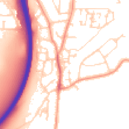 Daytime road noise heatmap for GU10 1DR